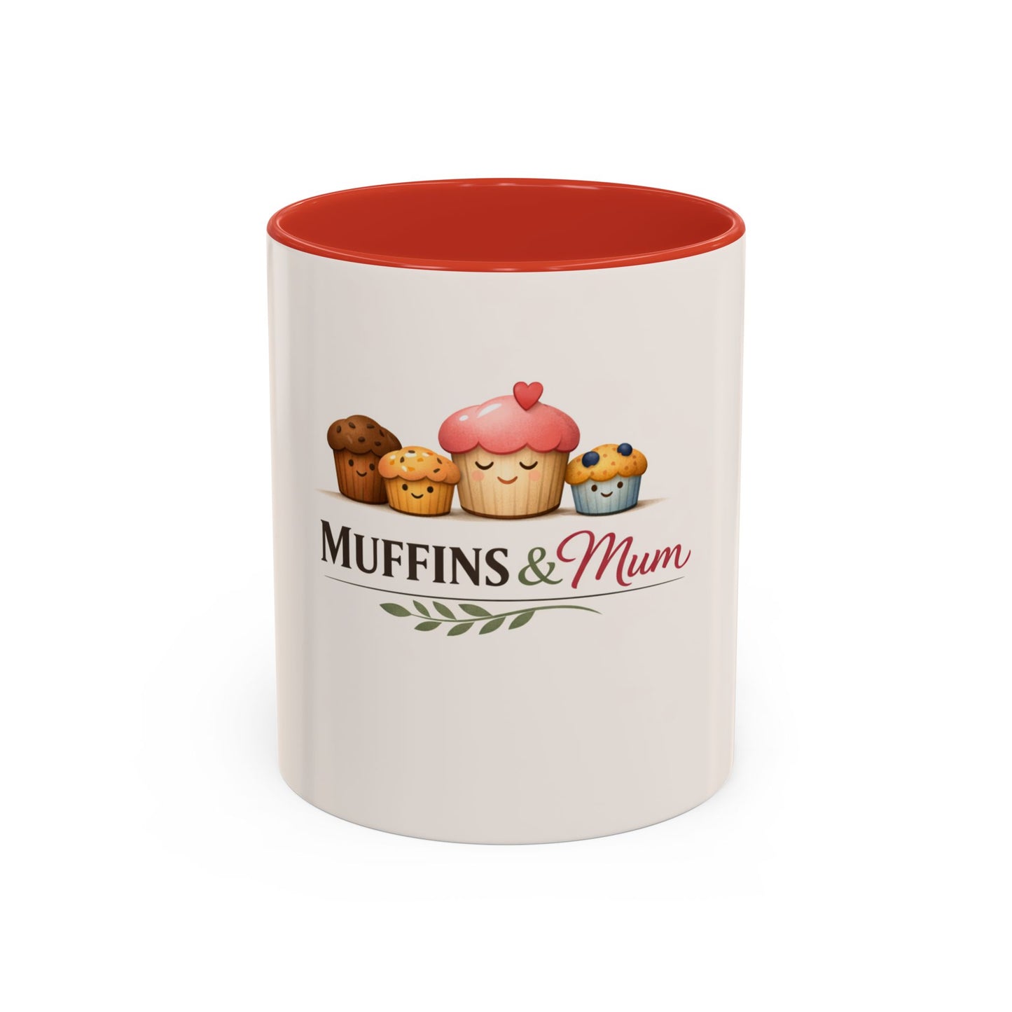 Muffins & Mum Accent Coffee Mug — Cute Baking Mom Gift (11/15 oz)
