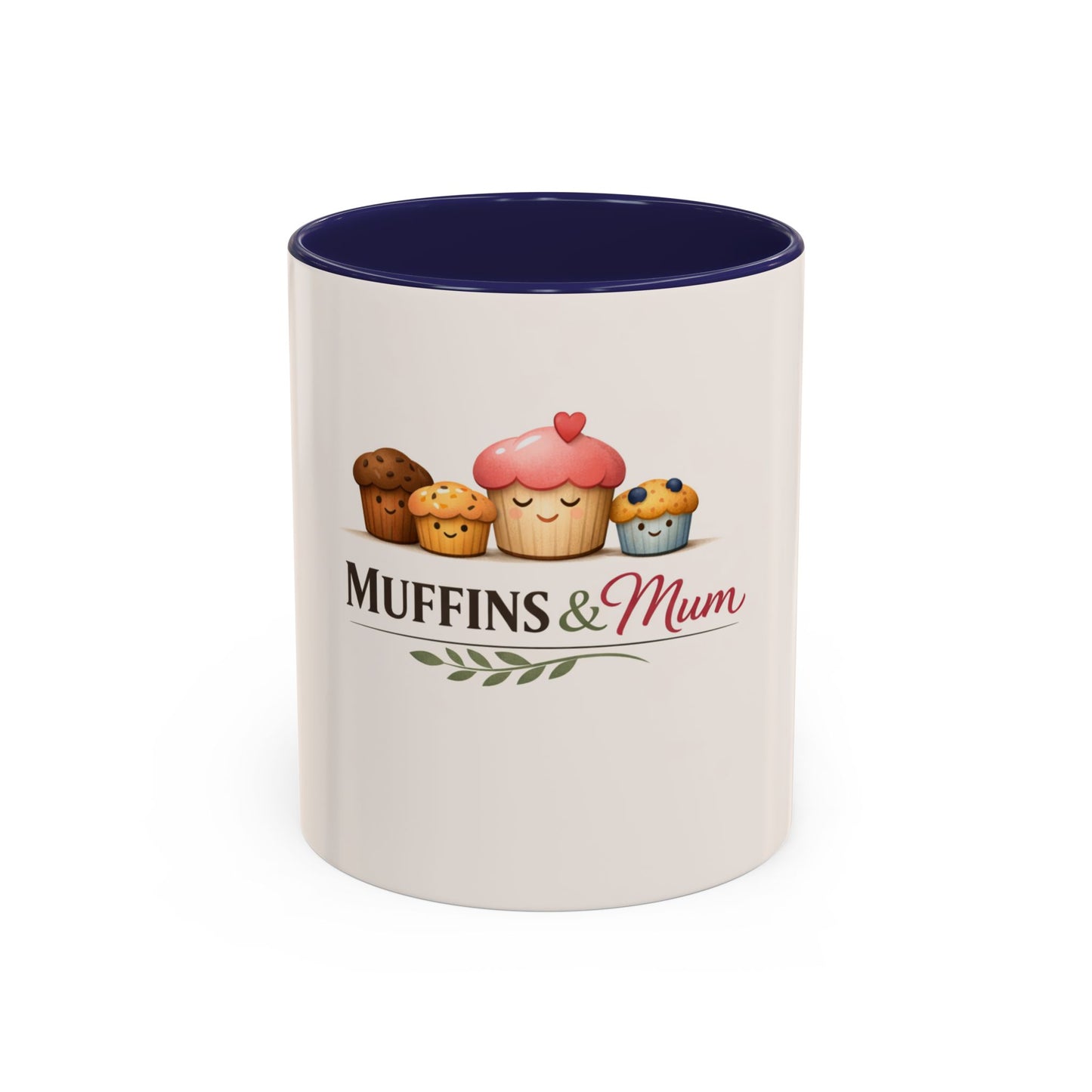 Muffins & Mum Accent Coffee Mug — Cute Baking Mom Gift (11/15 oz)