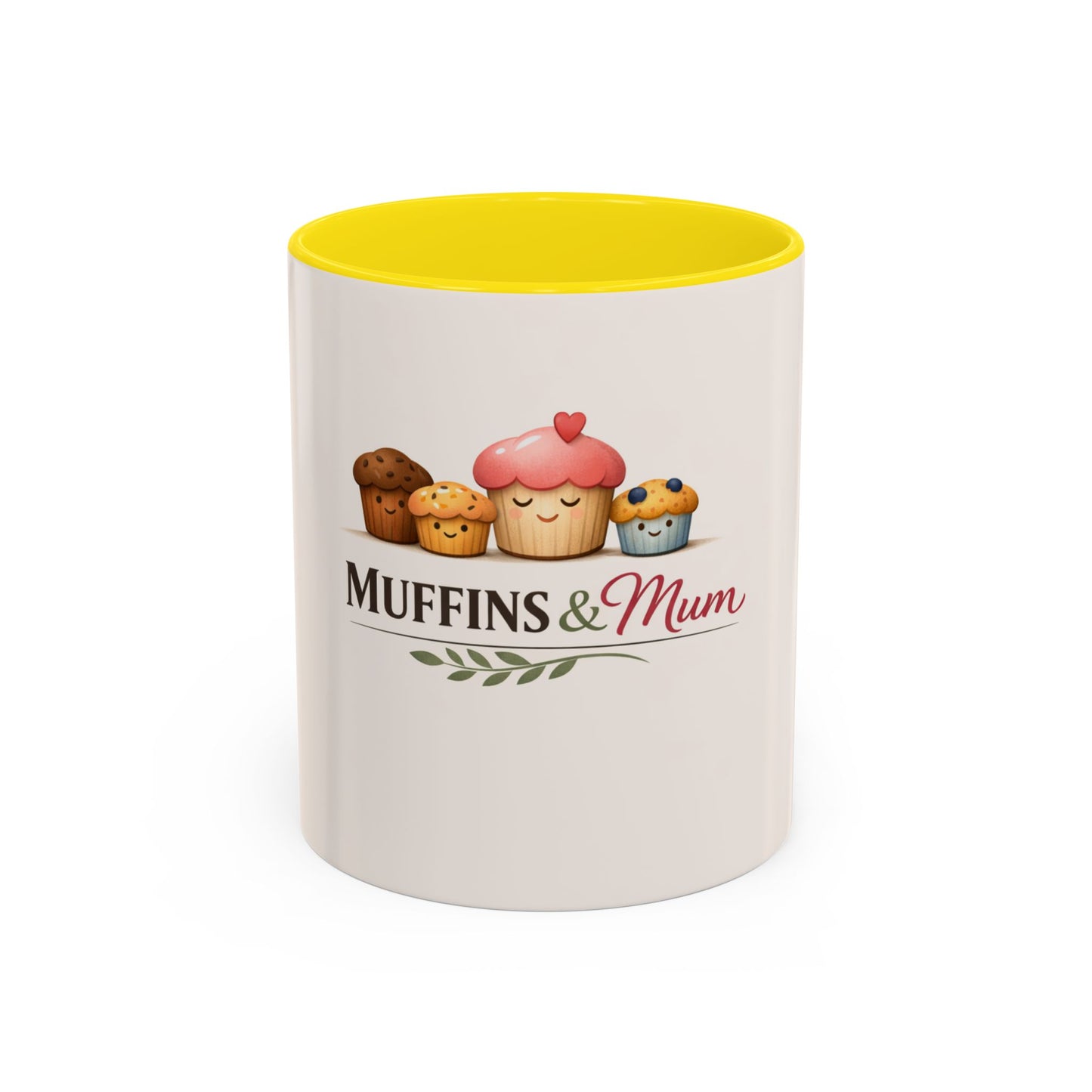 Muffins & Mum Accent Coffee Mug — Cute Baking Mom Gift (11/15 oz)