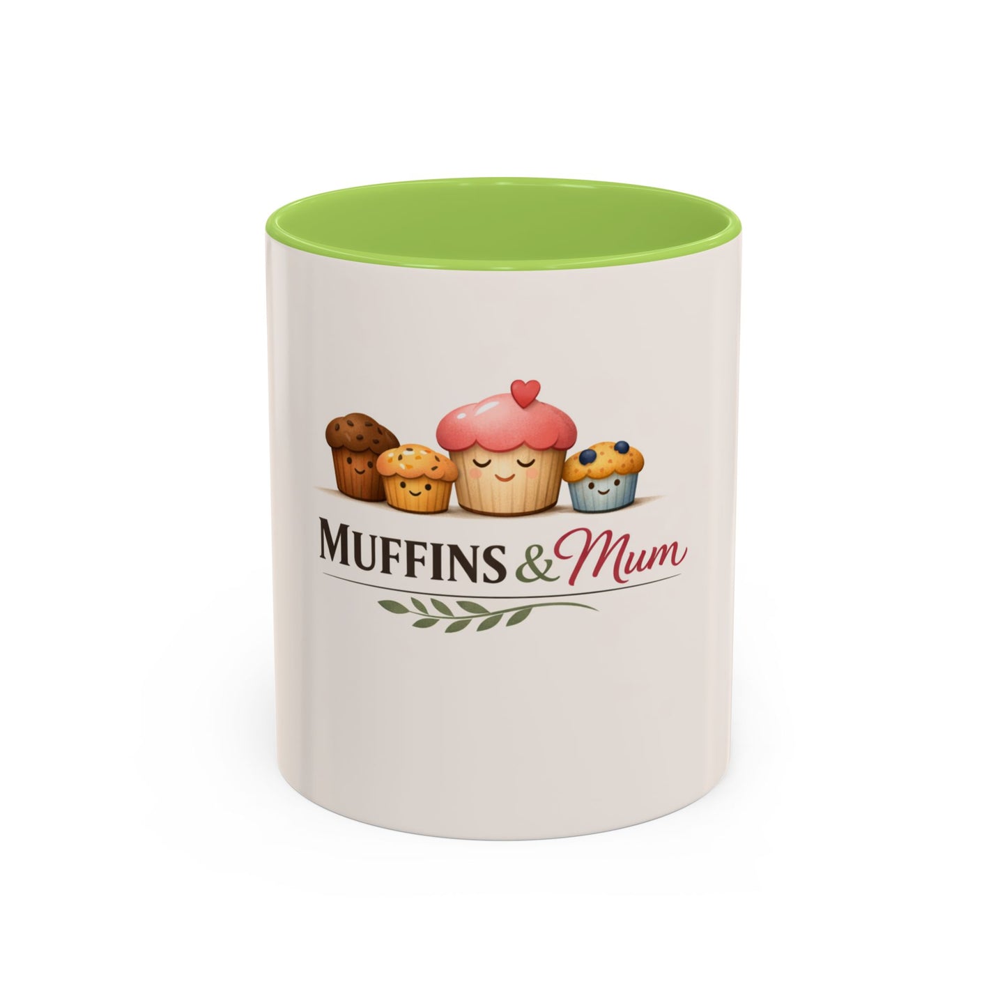 Muffins & Mum Accent Coffee Mug — Cute Baking Mom Gift (11/15 oz)