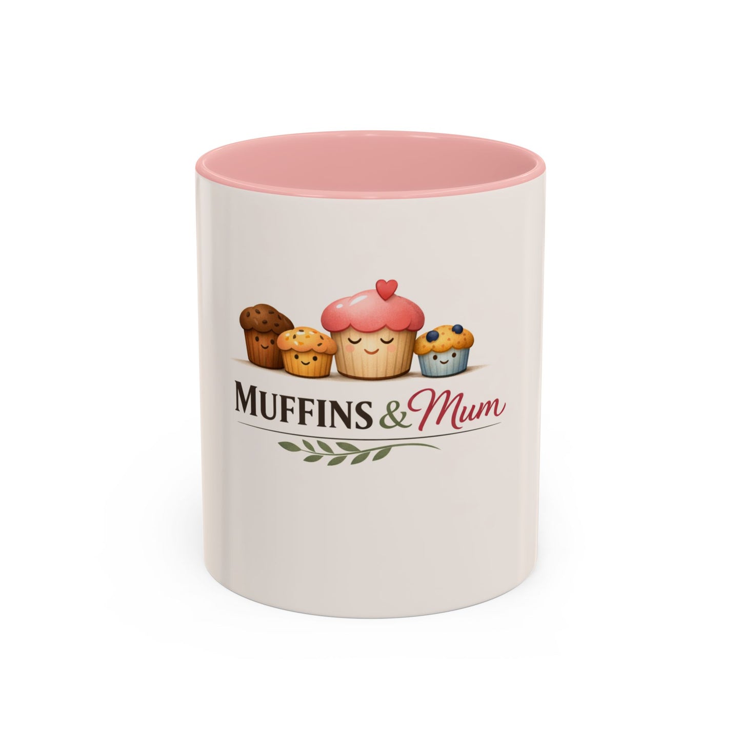 Muffins & Mum Accent Coffee Mug — Cute Baking Mom Gift (11/15 oz)