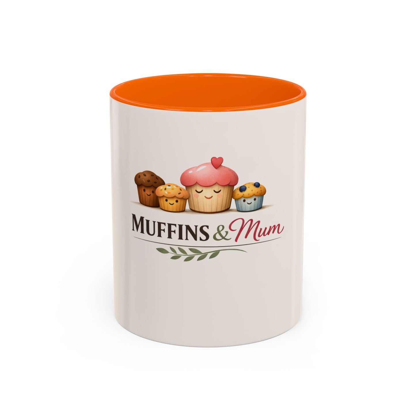 Muffins & Mum Accent Coffee Mug — Cute Baking Mom Gift (11/15 oz)