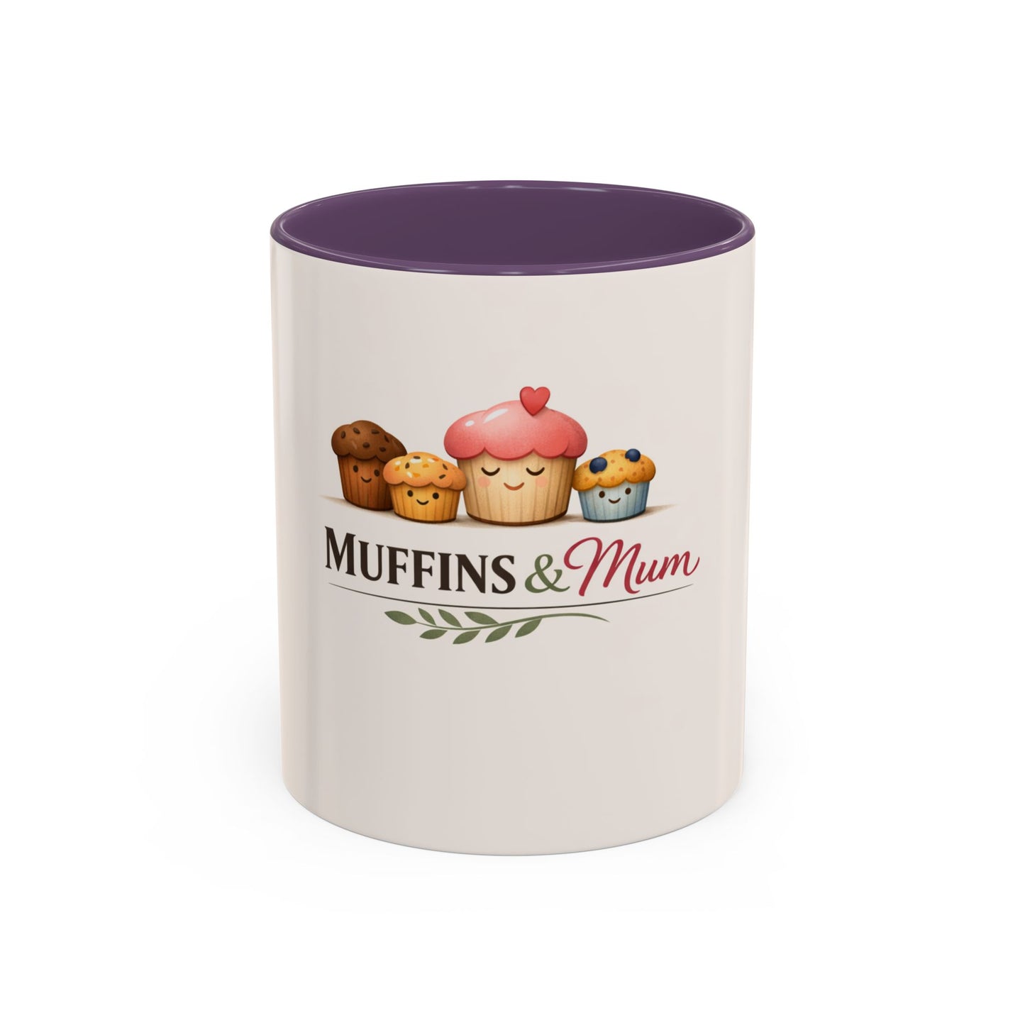 Muffins & Mum Accent Coffee Mug — Cute Baking Mom Gift (11/15 oz)